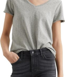Marc OߴPolo Denim Mujer Camiseta de algodón orgánico con Cuello de Pico