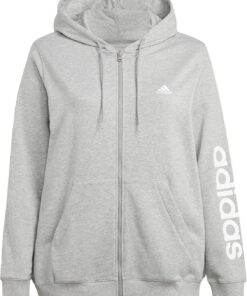 Adidas Essentials Linear Full-Zip French Terry Hoodie (Plus Size) Top con Capucha Mujer