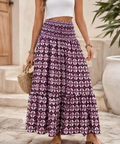 Maxifalda bohemia para mujer, falda larga escalonada de cintura alta, falda bohemia fluida para verano, playa, vacaciones, uso diario casual