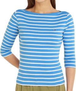 Tommy Hilfiger Camiseta de manga larga Mujer New Cody Slim cuello barco
