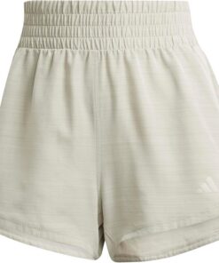 Adidas Mujer Pacer Training 3-Stripes Woven High-Rise Shorts, Wonder Alumina Mel/Wonder Alumina, S 5 Inch