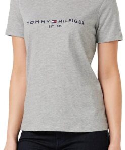 Tommy Hilfiger Camiseta de Manga Corta Mujer Heritage con Cuello Redondo