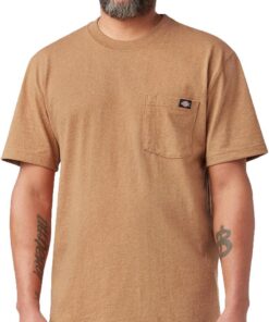 Dickies Camiseta Pesada de Manga Corta con Cuello Redondo Grande Y Alto Camiseta Hombre (Pack de 1)