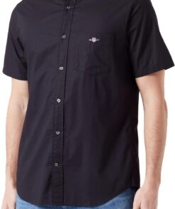 GANT Hombre Camisa Regular De Popelina Manga Corta, Light Blue