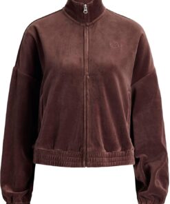 JACK & JONES Jxsnookie Velvet High Neck Zip Sweat Swt Jxsnookie - Sudadera de terciopelo con cremallera y cuello alto Mujer (Pack de 1)