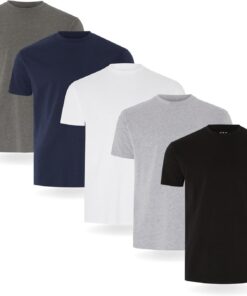 Camiseta FM London Paquete de 3/5 para Hombre - Camisetas de Peso Premium con diseño Ligeramente Ajustado