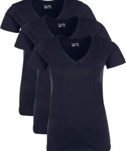 berydale Camisetas Mujer, 100% Algodón, Cuello en V (Paquete de 3 y paquete de 5)