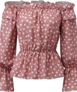 Camisa Camiseta Mujeres Sexy con Hombros Descubiertos Sexy Raya Blusa Casual Top Shirt Verano de Estampado de Flores Manga Larga Multicolor Tops TeñidoTops con Manga de Linterna