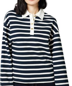 Tommy Hilfiger Jersey Mujer Gold Button Rugby Terry con Cuello francés