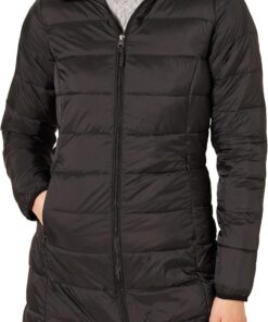 Amazon Essentials Mujer Chaqueta Acolchada con Capucha, Ligera e Impermeable (Disponible en Tallas Grandes)
