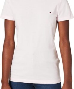 Tommy Hilfiger Camiseta de manga corta Mujer Heritage con cuello redondo