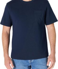 Amazon Essentials Camiseta Holgada de Algodón de Alto Gramaje con Bolsillo en el Pecho Hombre