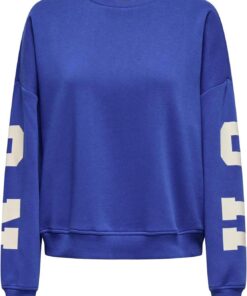 ONLY Onlsweat L/S Back/Sleeve Print Swt Noos Sudadera De Corte Suelto con Cuello O para Ropa Casual Mujer (Pack de 1)