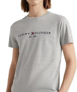 Tommy Hilfiger Camiseta de Manga Corta para Hombre Core Tommy Logo Cuello Redondo