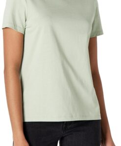 Amazon Essentials Mujer Camiseta de Manga Corta con Cuello Redondo 100% Algodón, Corte Estándar