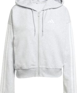 adidas Women's Chaqueta con Capucha Essentials French Terry 3 Bandas
