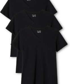 berydale Camisetas Mujer, 100% Algodón, Cuello en V (Paquete de 3 y paquete de 5)