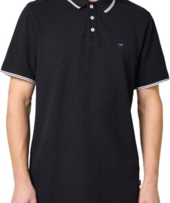 Wrangler Polo para Hombre, Negro, L