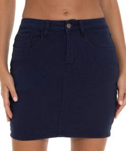 GUANYY Minifalda Vaquera para Mujer, Casual, elástica, Ajustada, de Cintura Alta