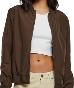 URBAN CLASSICS Chaqueta Bomber para Mujer con Bolsillos, Chaqueta Entretiempo otoño y primavera, Cazadora Acolchada de Corte Old School