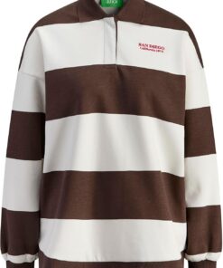 JACK & JONES Jxpaloma Loose LS Stripe Polo Swt Jxpaloma - Polo Suelto, diseño de Rayas Mujer (Pack de 1)
