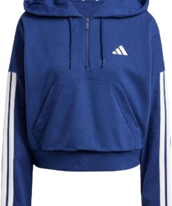 adidas Women's Sudadera con Capucha Essentials French Terry Quarter-Zip 3 Bandas