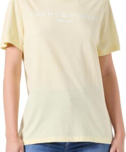 Tommy Hilfiger Camiseta de Manga Corta para Mujer Cuello Redondo