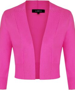 Cárdigan corto para mujer, elegante, estilo bolero, corto, vintage, casual, manga 3/4, tejido
