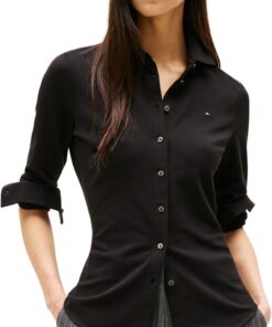 Tommy Hilfiger Camisa Mujer 1985 Slim con Cuello francés
