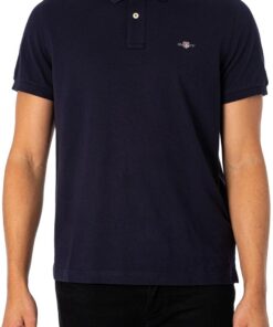 GANT Hombre Polo De Piqué con Escudo Regular, Rich Navy