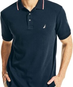 Nautica Classic Fit Short Sleeve Solid Tipped Collar Soft Polo Shirt Camisa de Polo Hombre (Pack de 1)