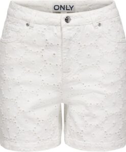 Only Onlphine-fio HW Anglaise Shorts Pnt - Pantalones Cortos Onlphine-Fio HW Anglaise Pnt Mujer