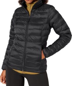 Amazon Essentials Mujer Chaqueta Acolchada Ligera de Manga Larga, Plegable, Resistente a la Lluvia (Disponible en Tallas Grandes)