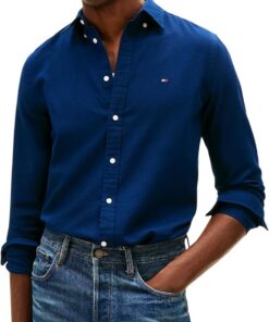 Tommy Hilfiger Flex Dobby SF Shirt Mw0mw41684 Camisa L/S Hombre (Pack de 1)