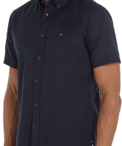 Tommy Hilfiger Camisa de Popelín para Hombre Flex Poplin Manga Corta