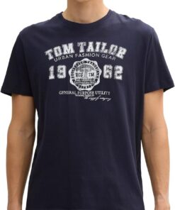 TOM Tailor Camiseta para Hombre con Logotipo Estampado de algodón