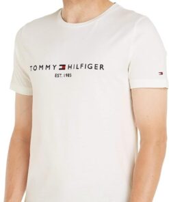 Tommy Hilfiger Camiseta de Manga Corta para Hombre Core Tommy Logo Cuello Redondo