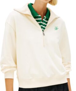Tommy Hilfiger TH Script Half Zip Terry Swtshrt Ww0ww49470 Sudadera con Media Cremallera Mujer (Pack de 1)