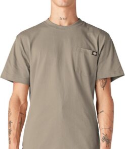 Dickies Camiseta Pesada de Manga Corta con Cuello Redondo Grande Y Alto Camiseta Hombre (Pack de 1)
