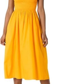 Amazon Essentials Vestido con Corpiño Nido de Abeja de Satén de Algodón de Corte Recto Mujer