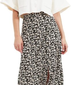 Trendyol Falda con Estampado Floral Verde Falda Mujer (Pack de 1)