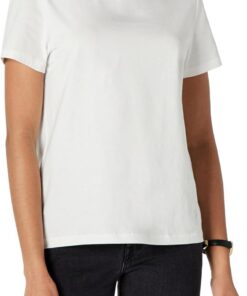 Amazon Essentials Mujer Camiseta de Manga Corta con Cuello Redondo 100% Algodón, Corte Estándar
