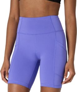 Amazon Essentials Mujer Pantalones Cortos de Ciclista de Cintura Alta Que Absorben la Humedad y con Bolsillos