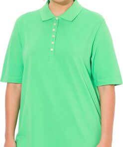Ulla Popken Poloshirt, Piqué, Polokragen, Samt-Knopfleiste, Halbarm Camiseta Mujer