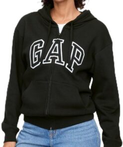 Gap Logo Hoodie Hooded Full Zip Sweatshirt Sudadera con Capucha Mujer (Pack de 1)
