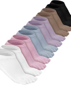 Bencailor 6 Pares Calcetines Mujer 5 Dedos Compresión Algodón Color Puro