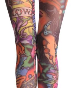LissKiss A Girl With Flowers Tattoo - Tights - Multicolor Medias Talla unica (34-42)