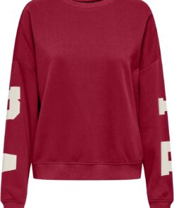 ONLY Onlsweat L/S Back/Sleeve Print Swt Noos Sudadera De Corte Suelto con Cuello O para Ropa Casual Mujer (Pack de 1)