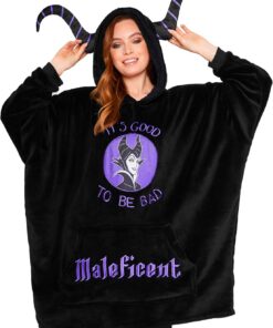 Disney Sudaderas Mujer, Stitch Batamanta de Forro Polar Mujer, Evil Queen Poncho Sudadera Manta Oversize con Capucha
