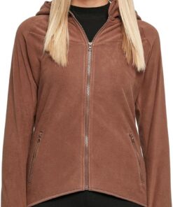 Urban Classics Ladies Polar Fleece Zip Hoodie Mujer Capucha con Cremallera Negro Daumenlöcher Regular